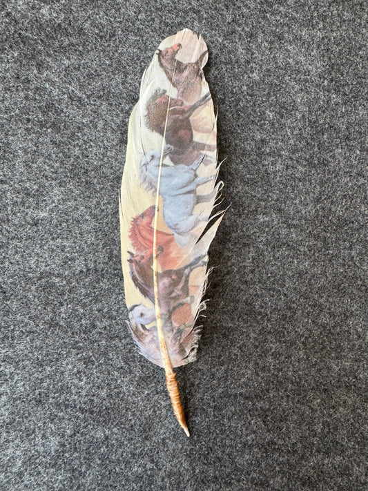 Cream Wild Horses Hat Feather