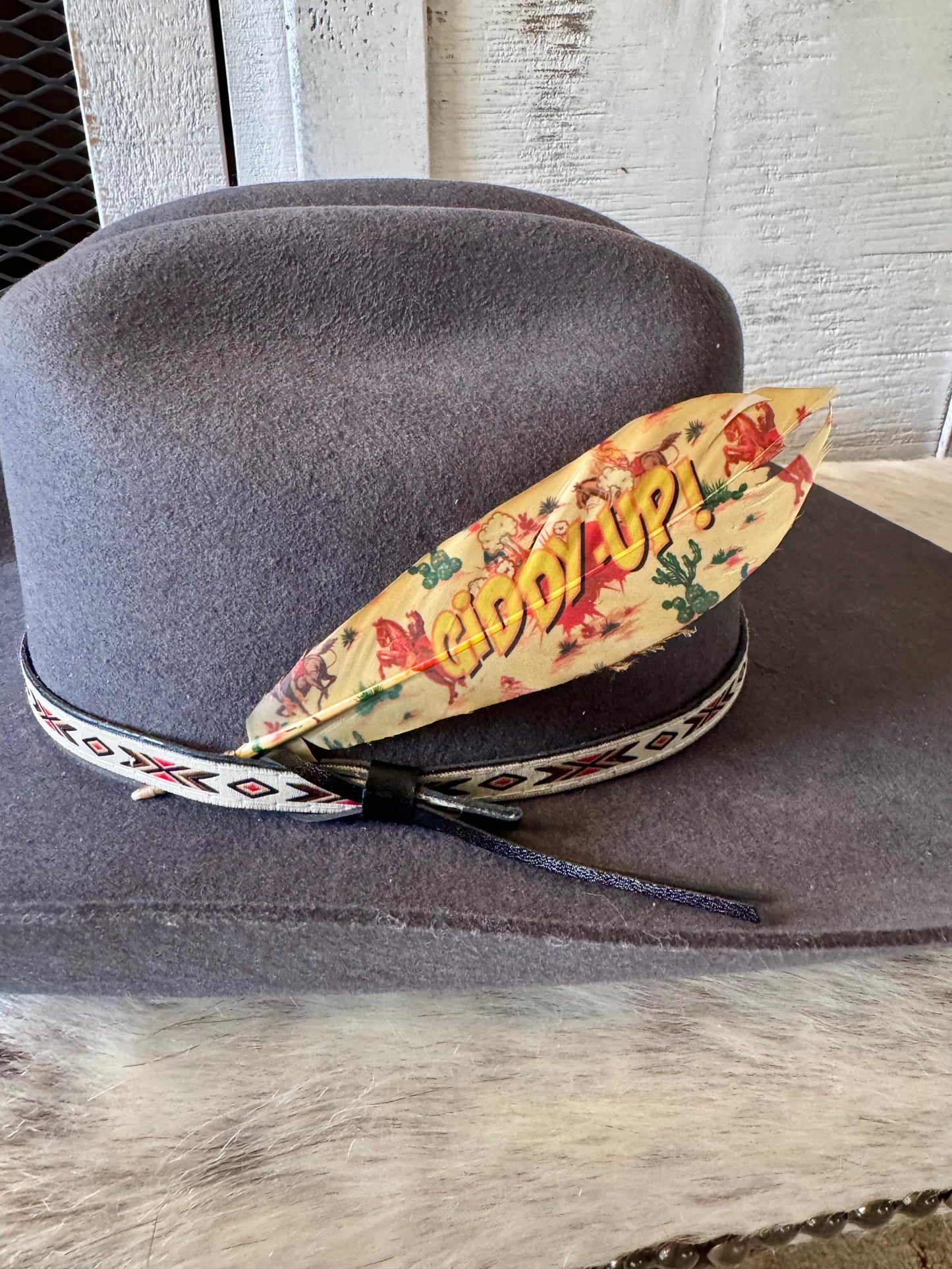 Buckaroo Supply Co. retro cowgirl hat feather