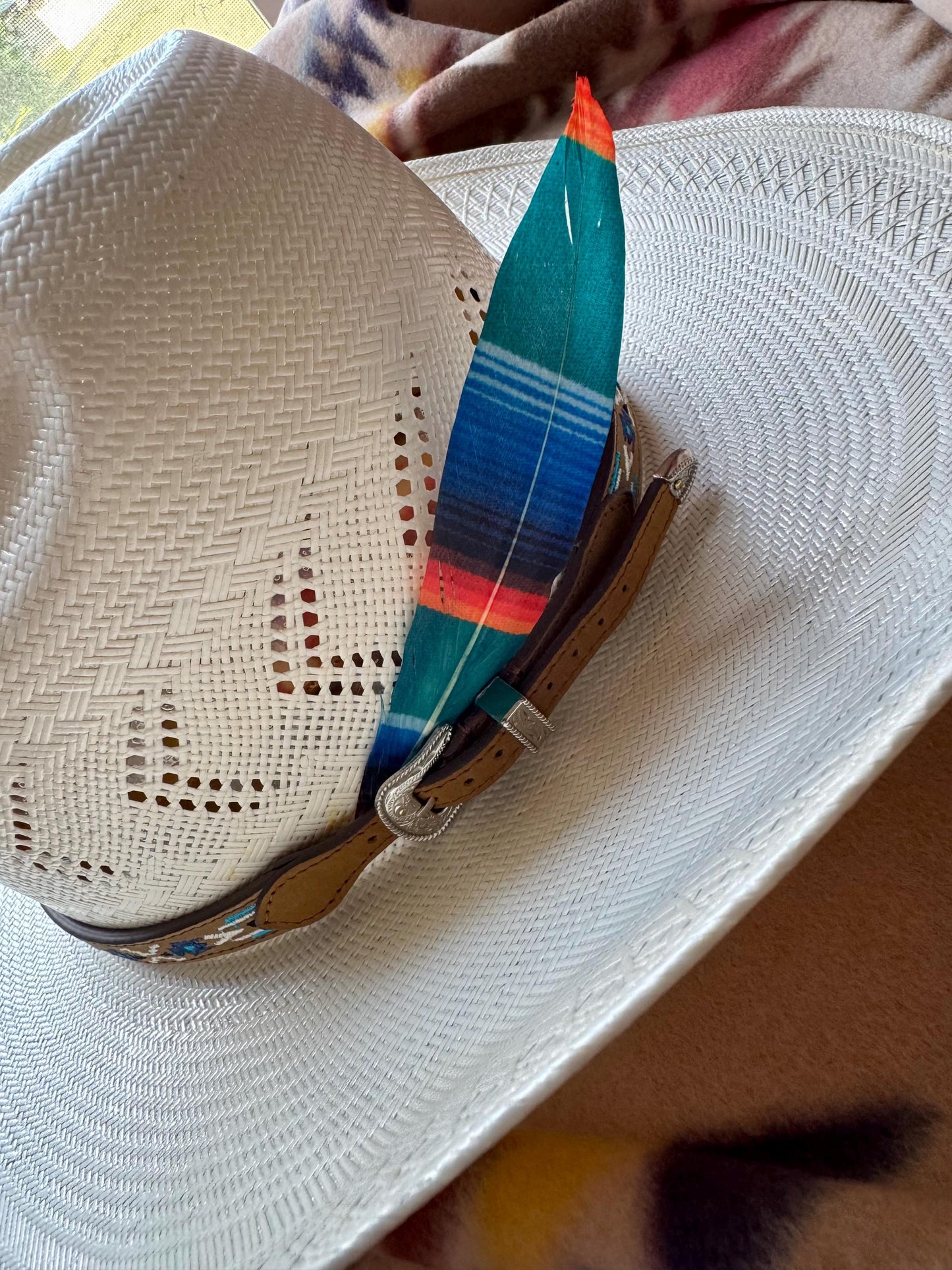 Serape Print Western Hat Feather