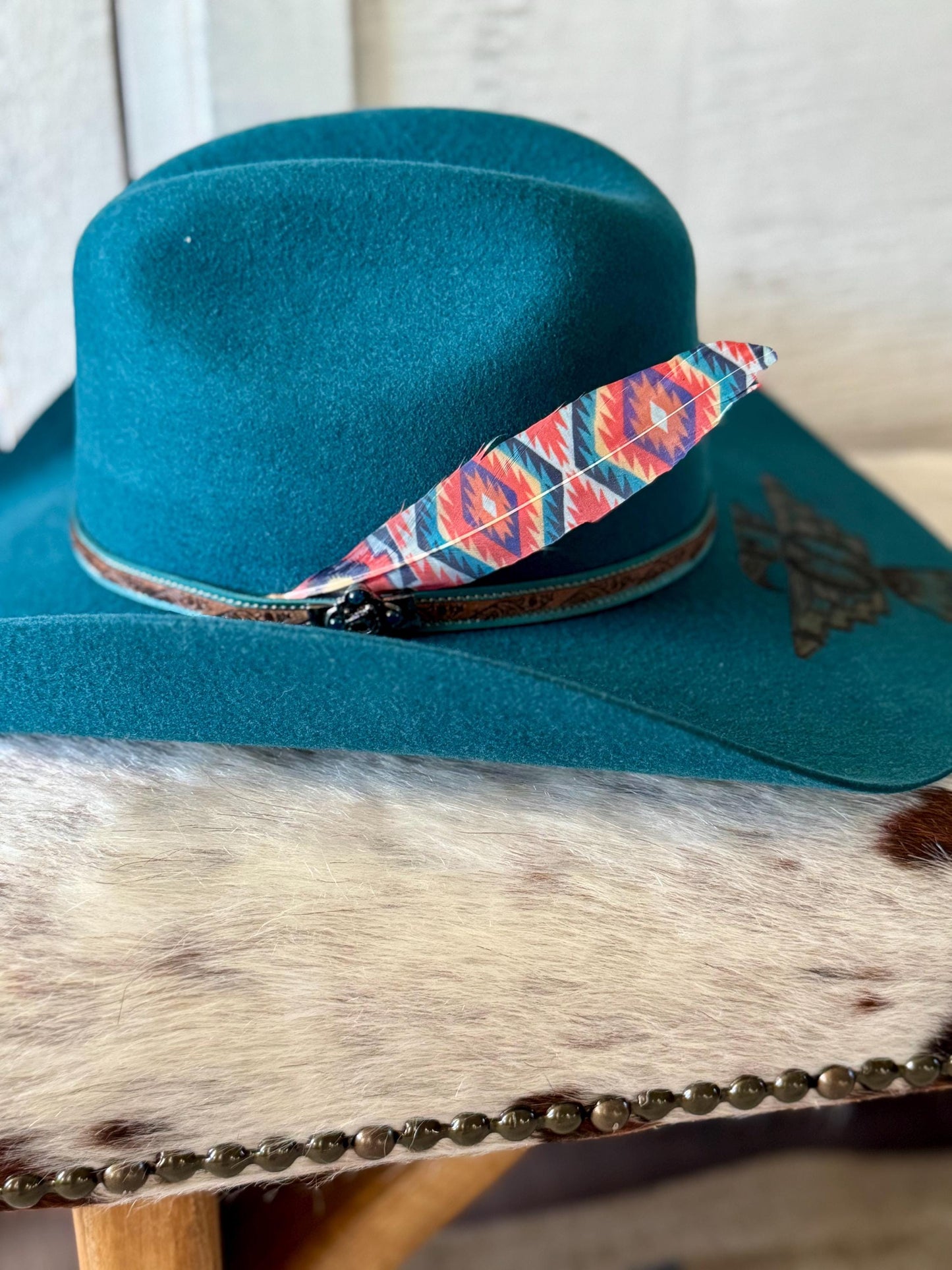 Buckaroo Supply Co. colorful Southwestern Western hat feather