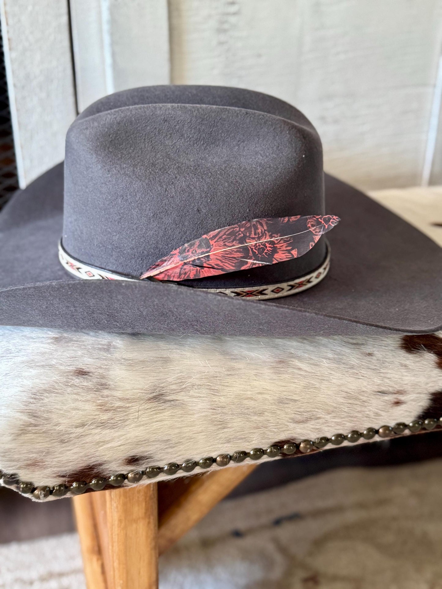 Western Crimson Western Hat Feather