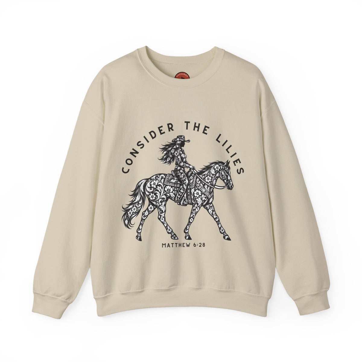 Consider the Lilies Western Crewneck Sweatshirt — Matthew 6:28