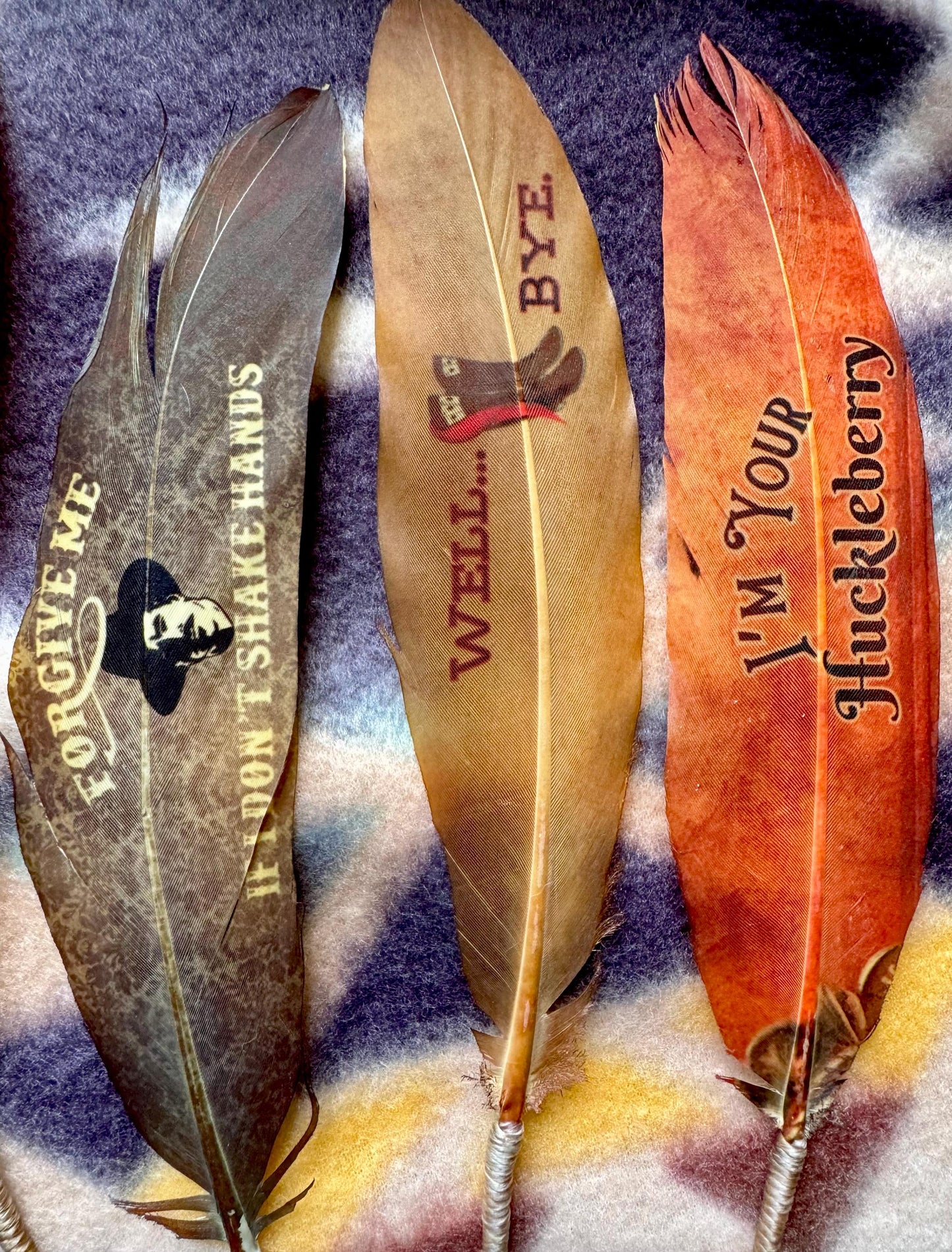 Handcrafted hat feather accessories for Western hat bands