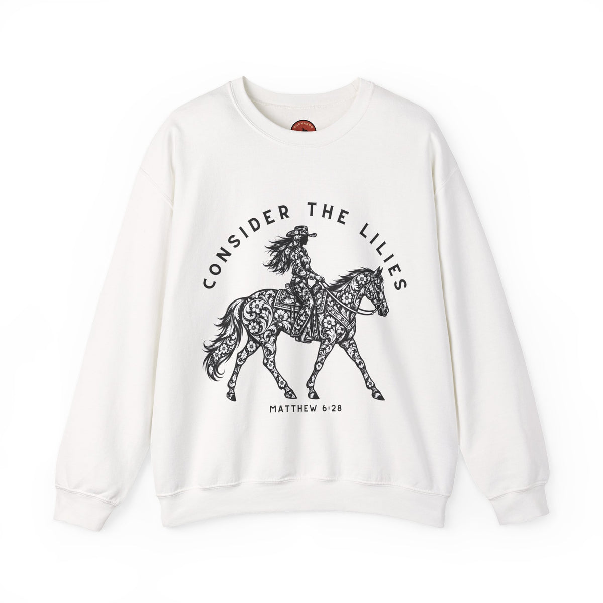 Consider the Lilies Western Crewneck Sweatshirt — Matthew 6:28