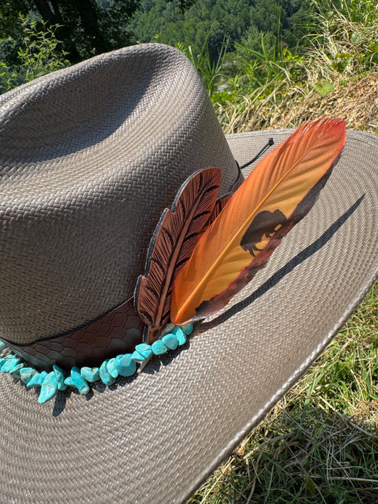 Buffalo Sunset Hat Feather