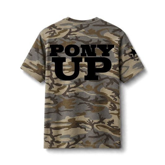 PONY UP Camo Western Graphic Tee