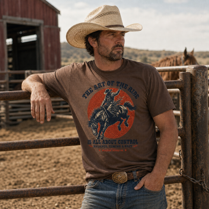 The Art of the Ride Bronc Rider Western T-Shirt