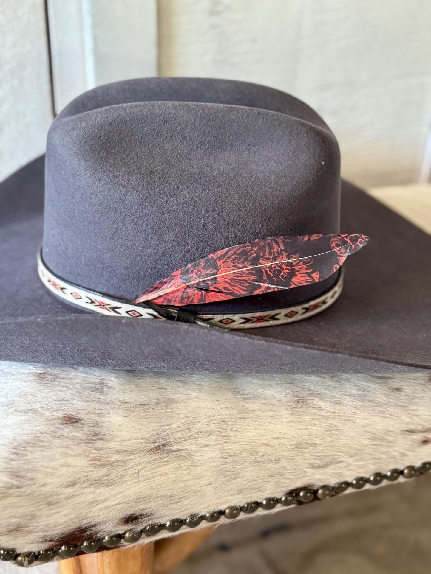 Western Crimson Western Hat Feather