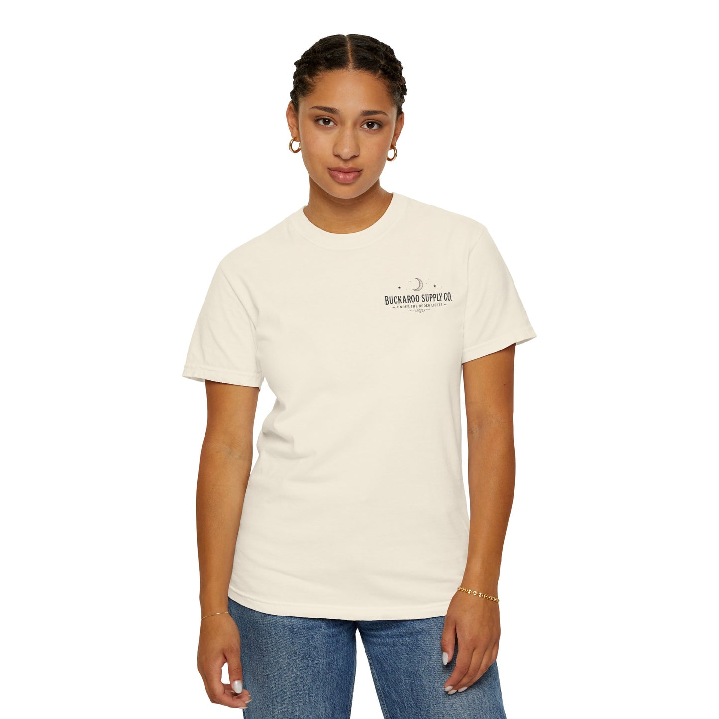 Rodeo Lights Graphic T-Shirt | Cowboy Bucking Horse Tee
