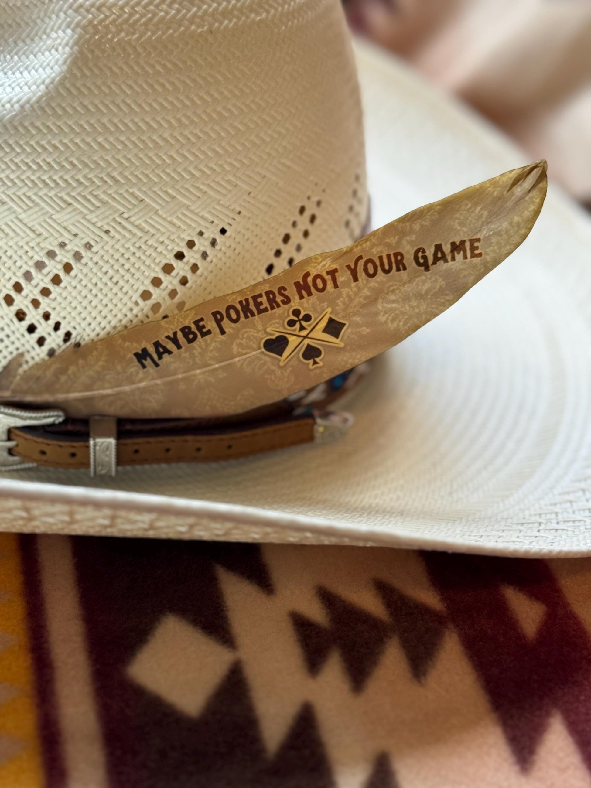 Buckaroo Supply Co. brown and tan Old West Western hat feather