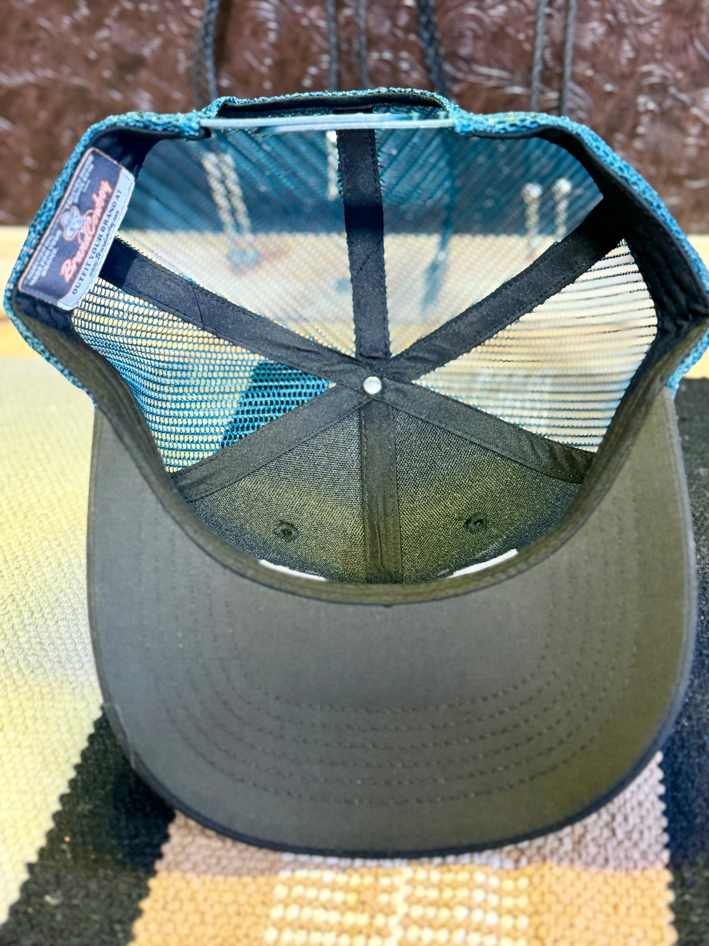 Buckaroo Black & Teal Western Trucker Hat