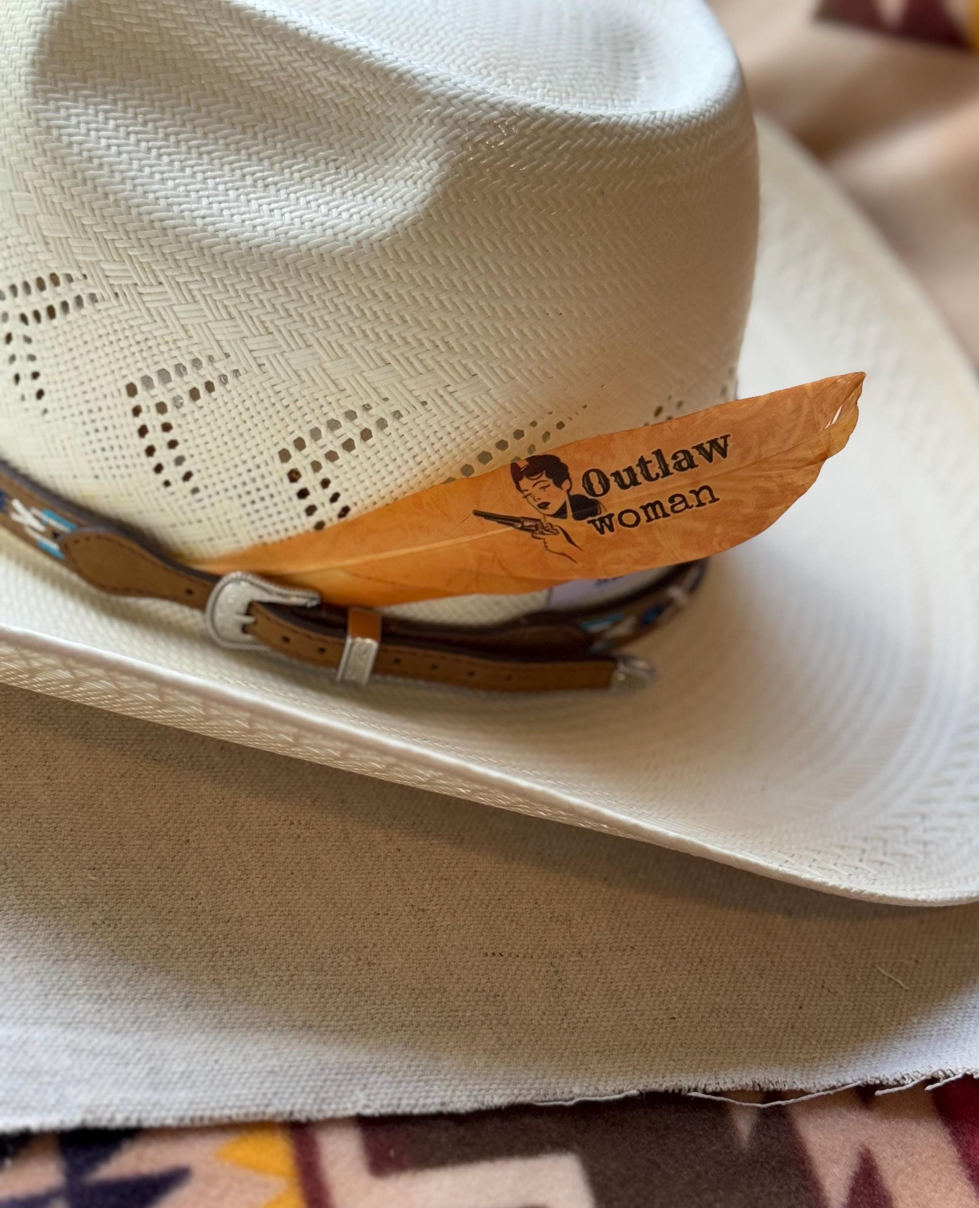 Buckaroo Supply Co. Outlaw Woman Western hat feather