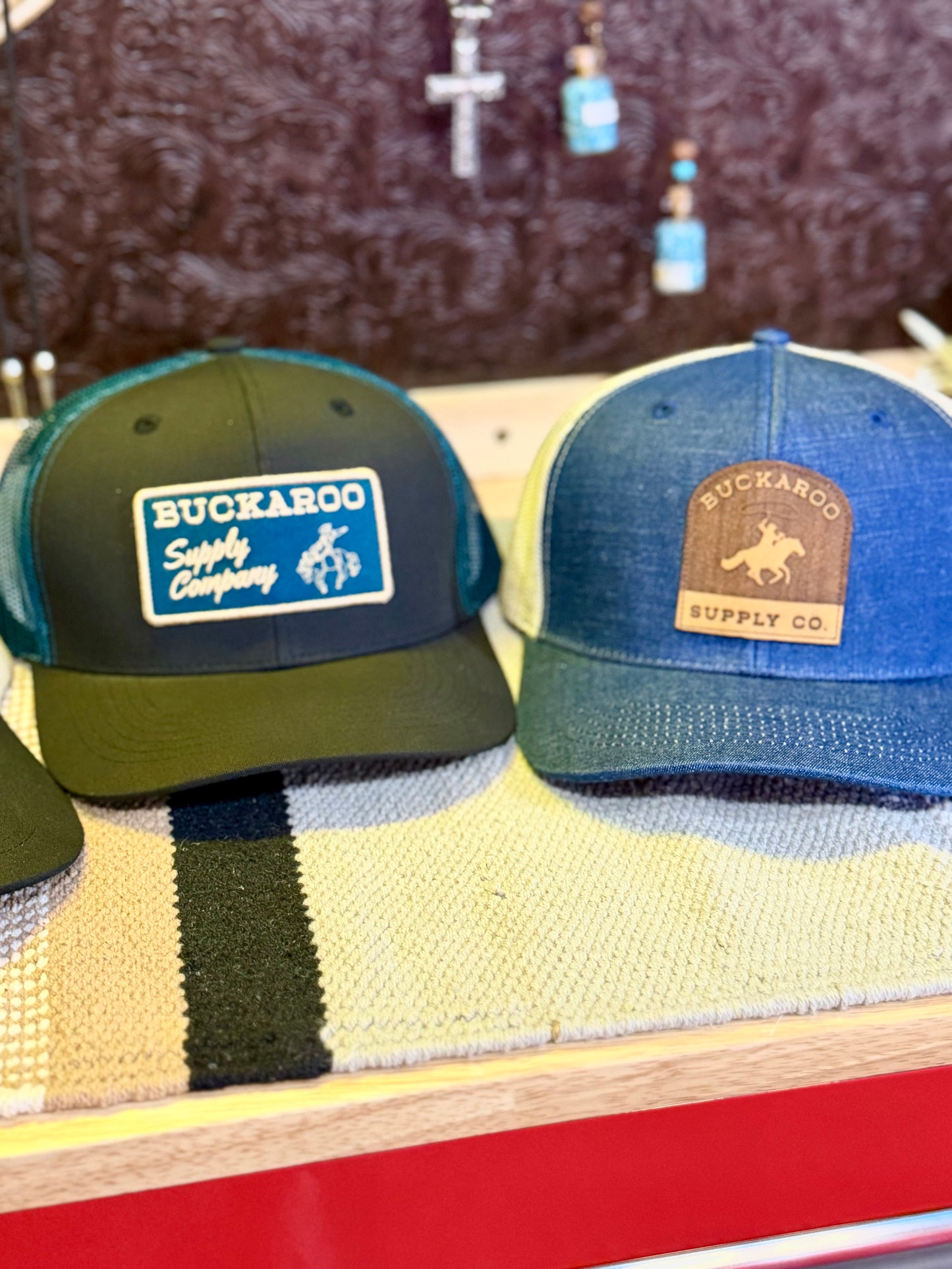 Buckaroo Black & Teal Western Trucker Hat