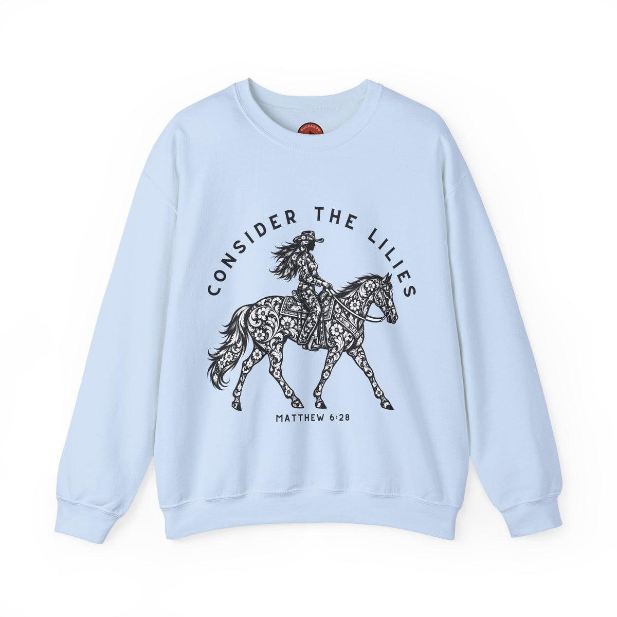 Consider the Lilies Western Crewneck Sweatshirt — Matthew 6:28