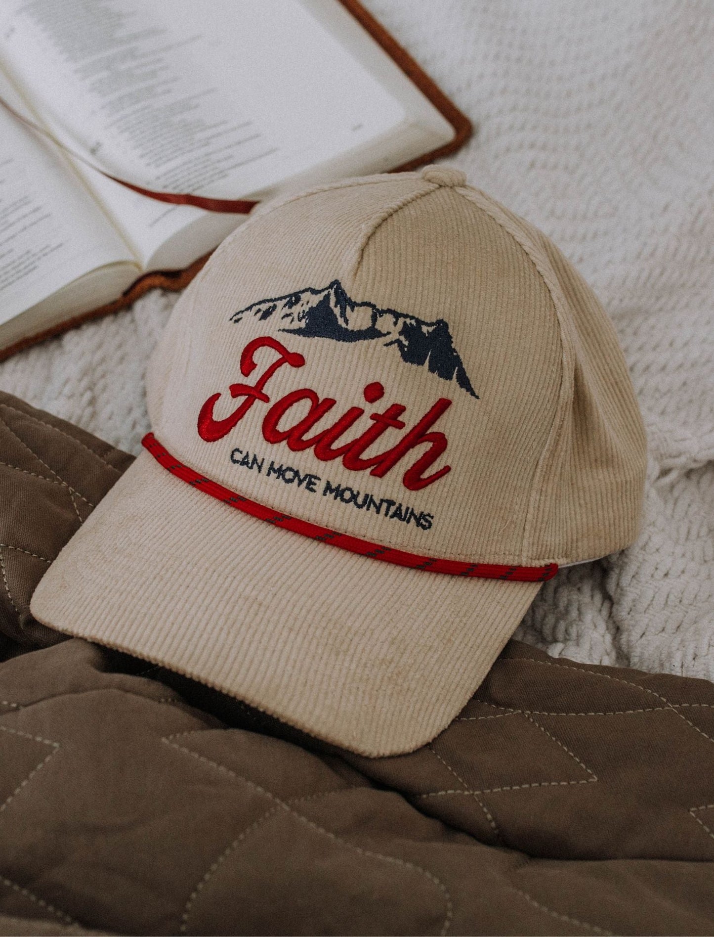 Faith Can Move Mountains Corduroy Snapback Cap