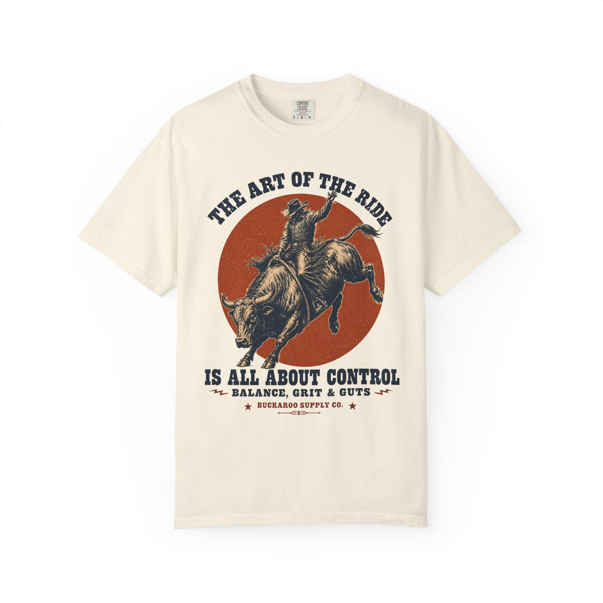 Ivory The Art of the Ride Western T-shirt with vintage bull rider graphic
