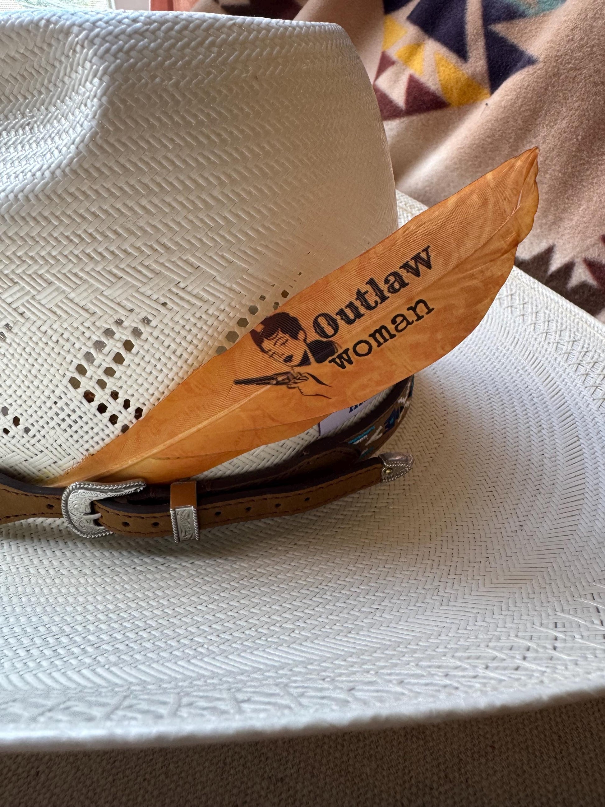 Buckaroo Supply Co. Outlaw Woman Western hat feather