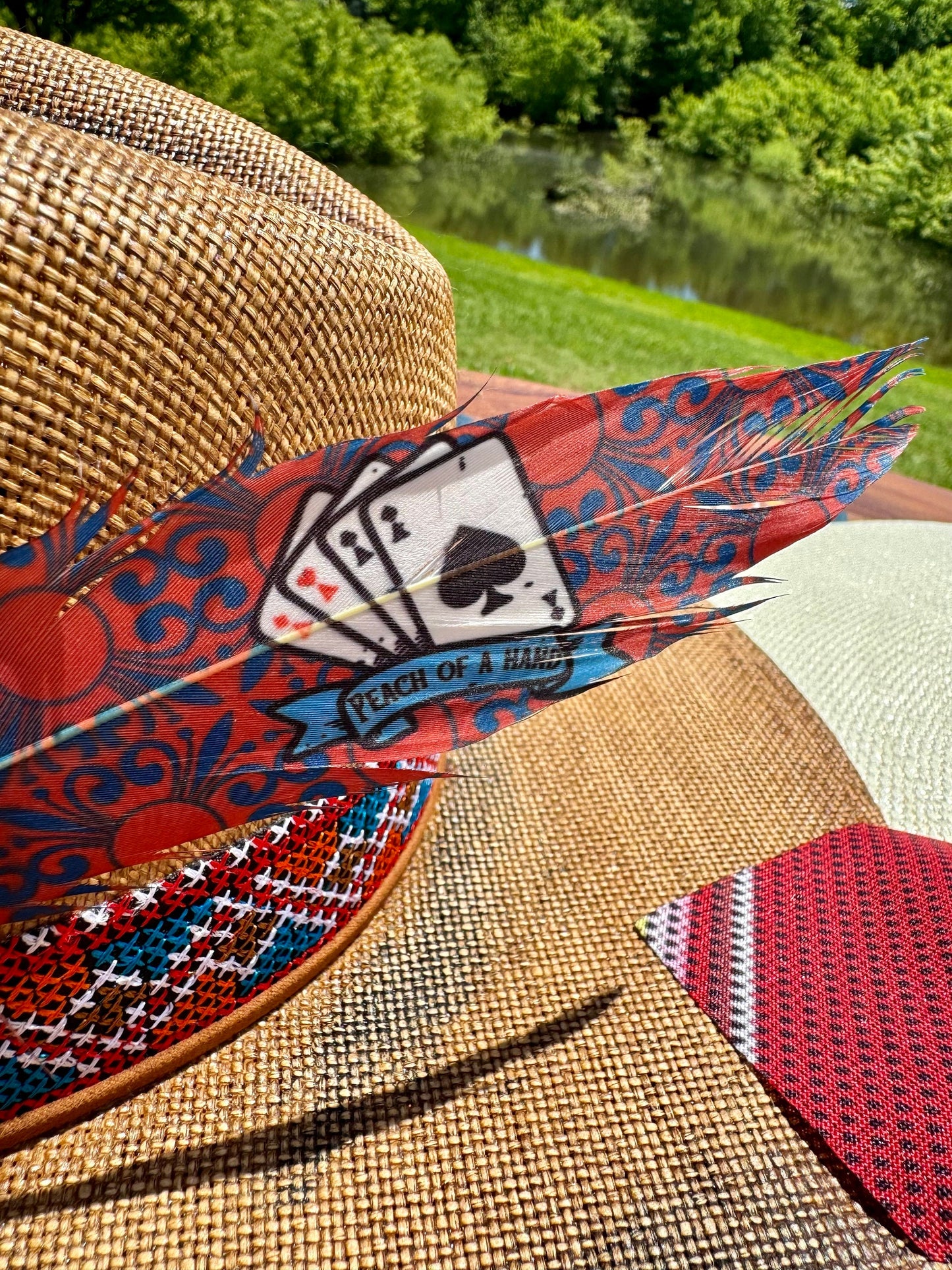 Peach of a Hand Hat Feather