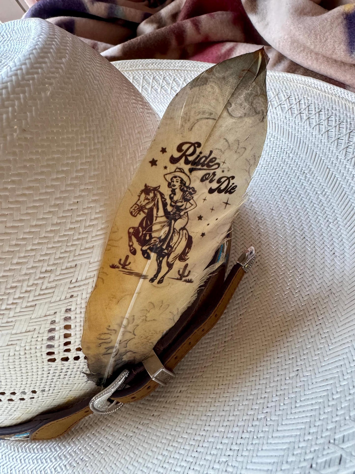 Ride Or Die Hat Feather