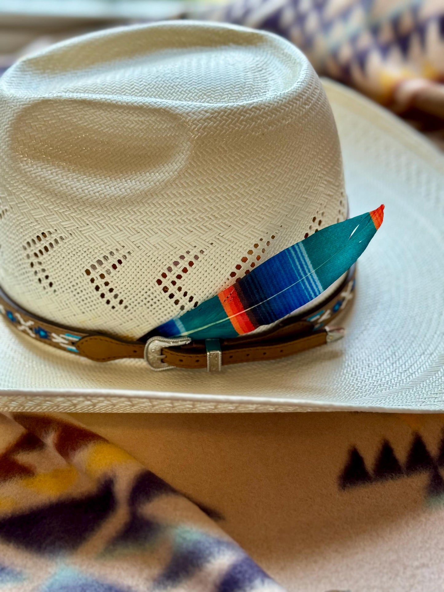 Serape Print Western Hat Feather