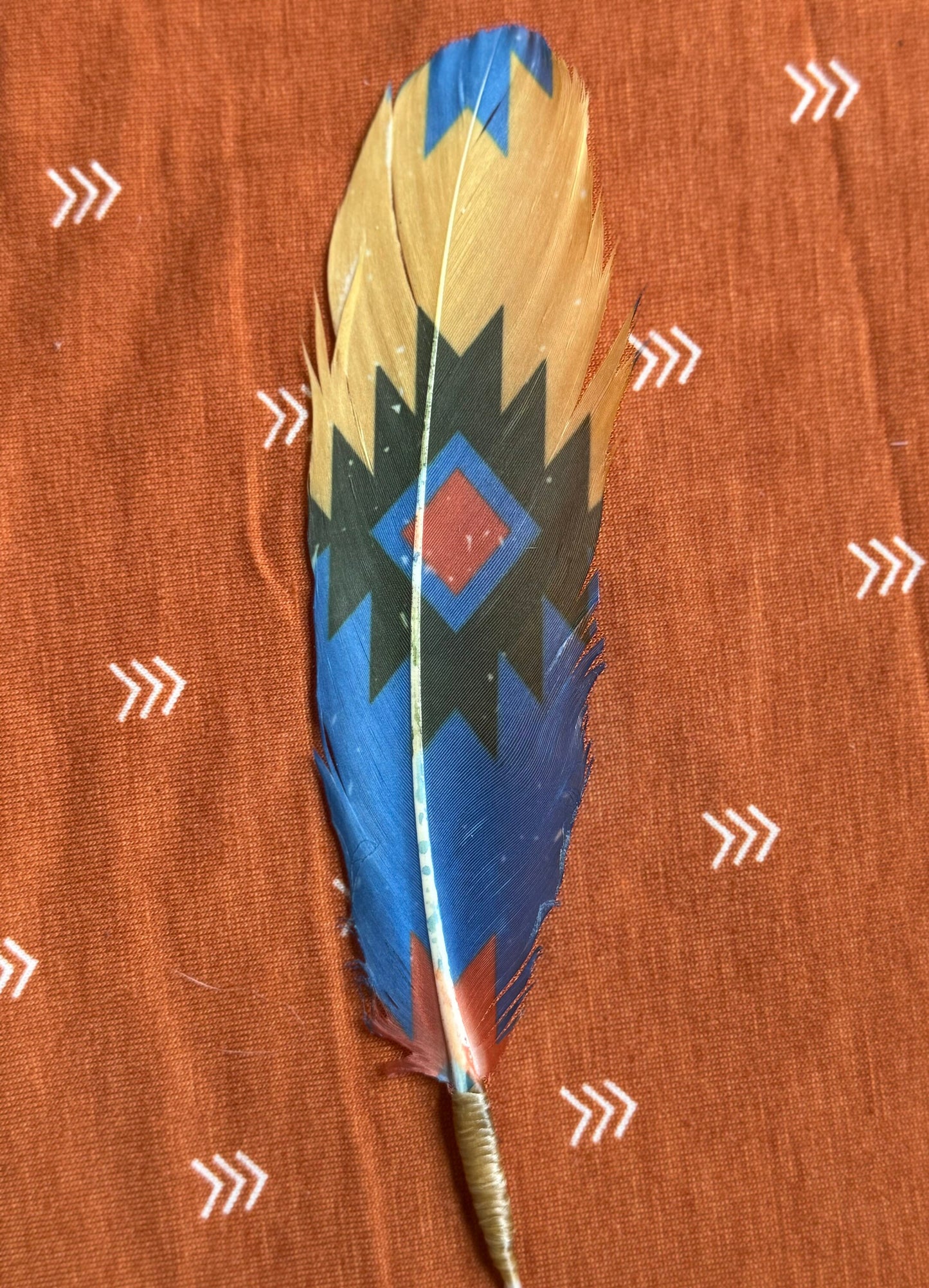 Handcrafted Southwestern Diamond feather accessory for Western hat bands