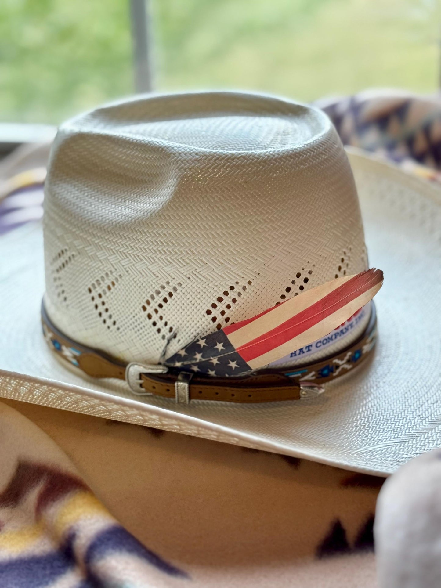 Buckaroo Supply Co. American Flag Western hat feather