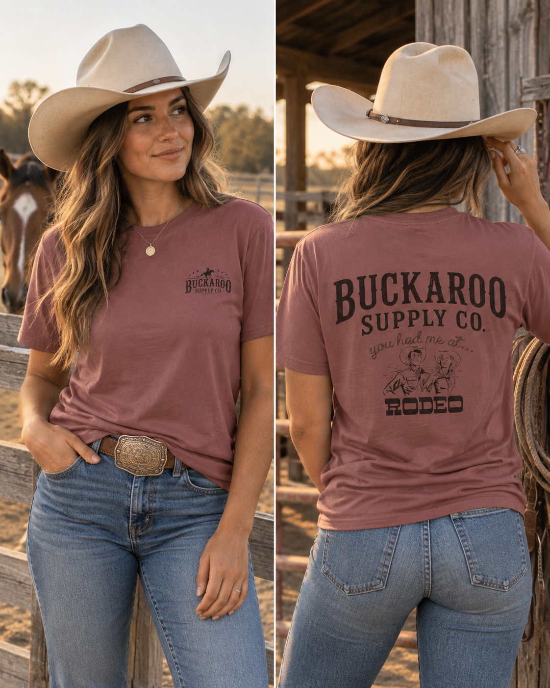Western rodeo T-shirt Buckaroo Supply Co.