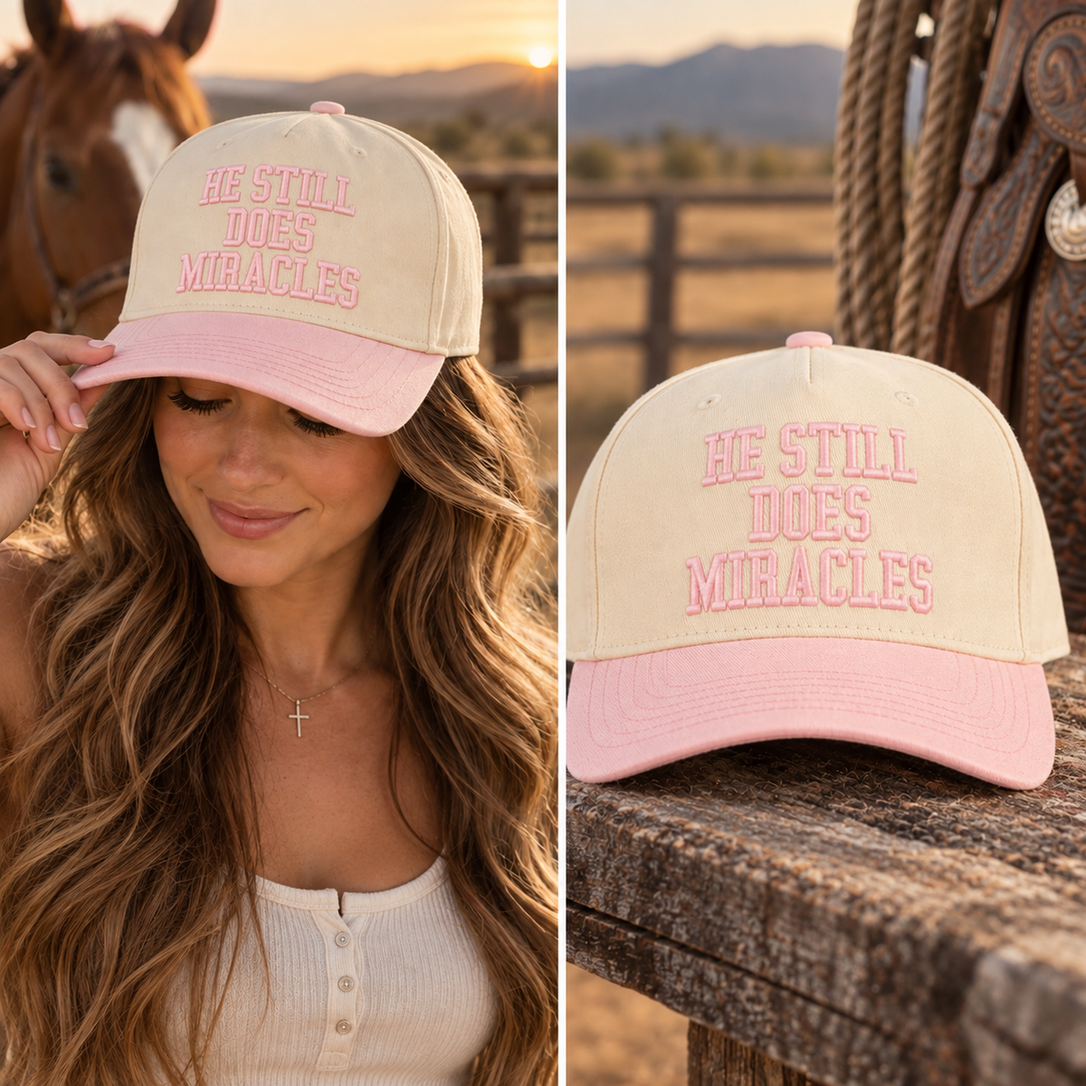 He Still Does Miracles Embroidered Two-Tone Trucker Hat