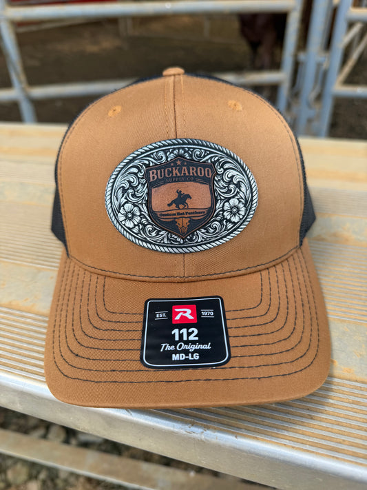 Western Trucker Hat – Camel & Black Richardson 112 Buckaroo Cap