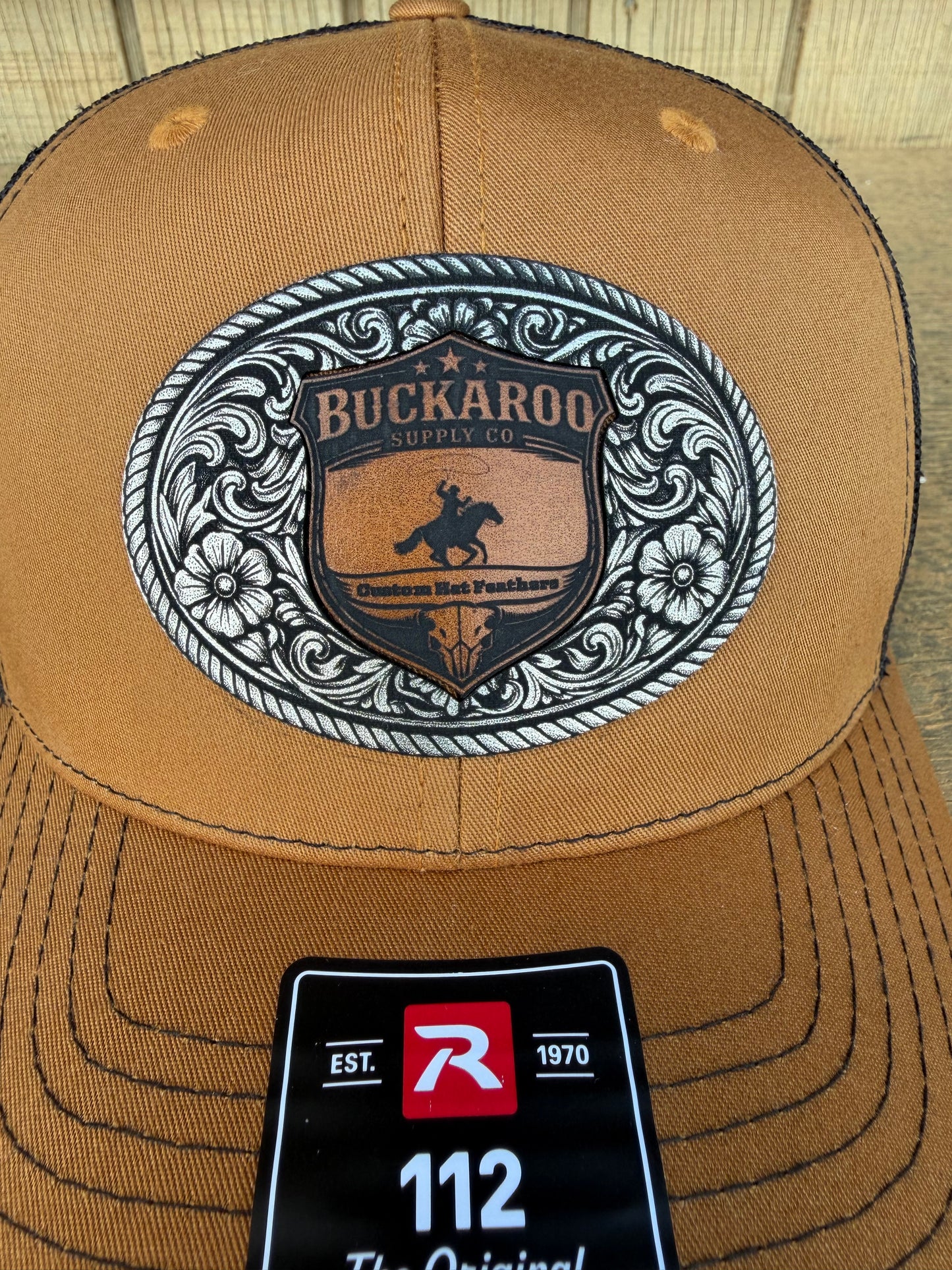 Western Trucker Hat – Camel & Black Richardson 112 Buckaroo Cap