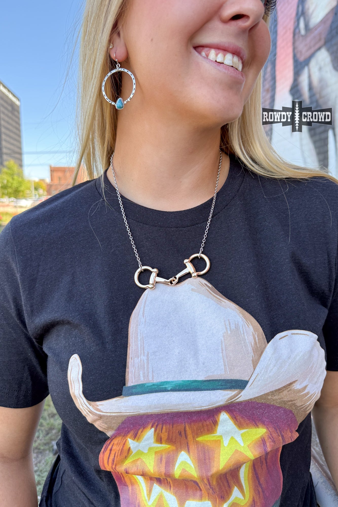 Hey Cowboy Snaffle Bit Western Necklace