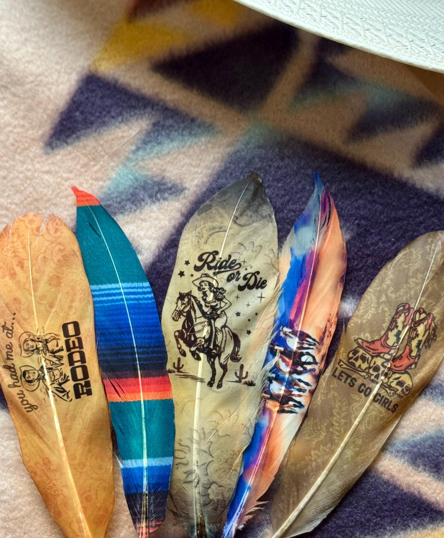 Serape Print Western Hat Feather