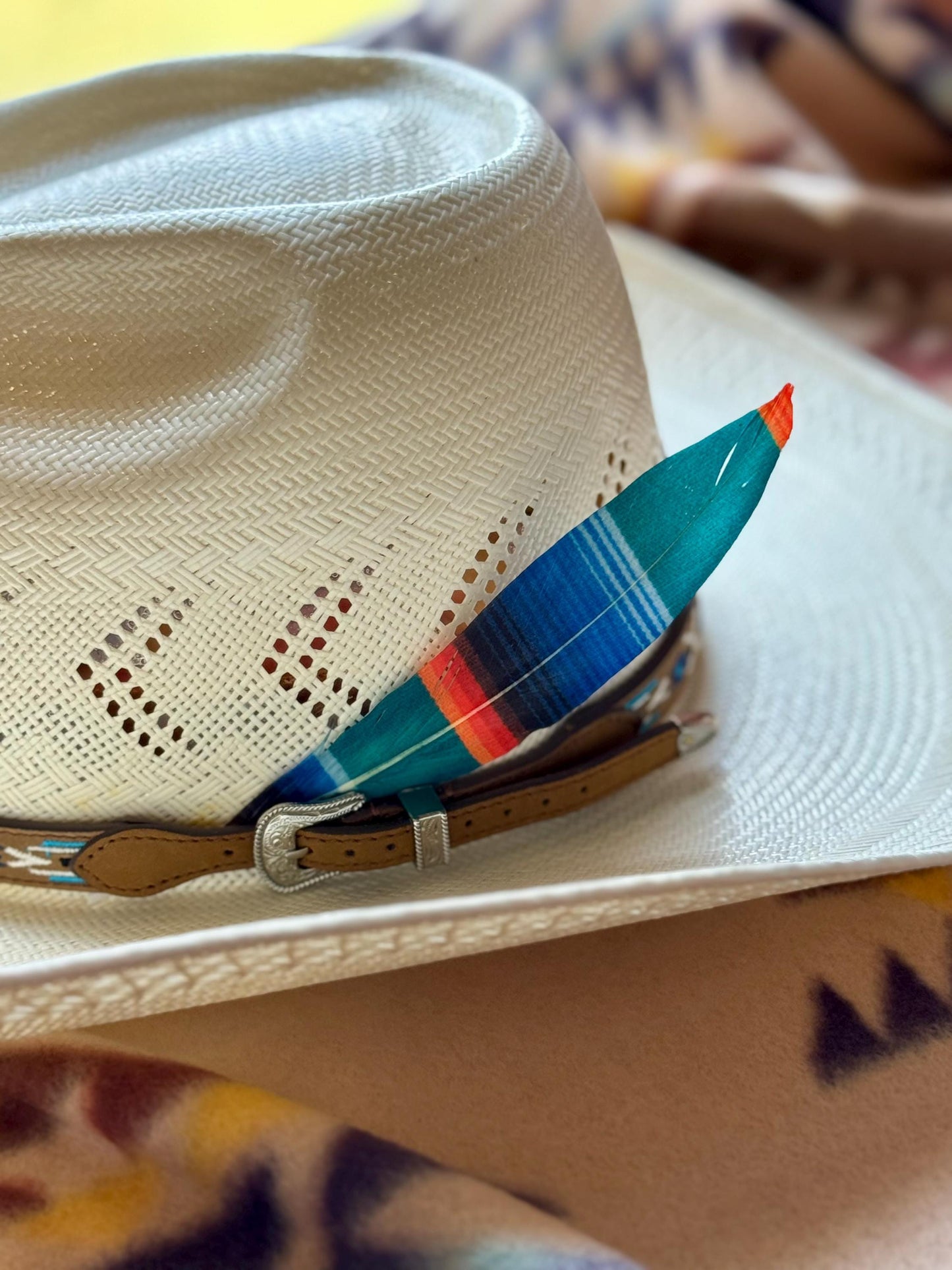 Serape Print Western Hat Feather
