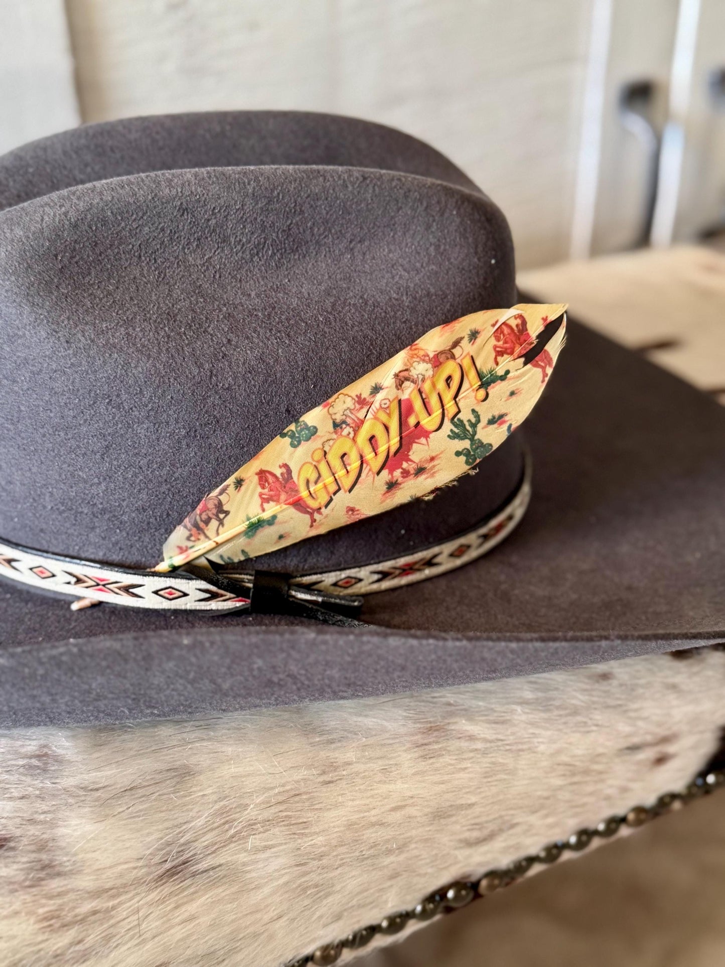 Buckaroo Supply Co. retro cowgirl hat feather