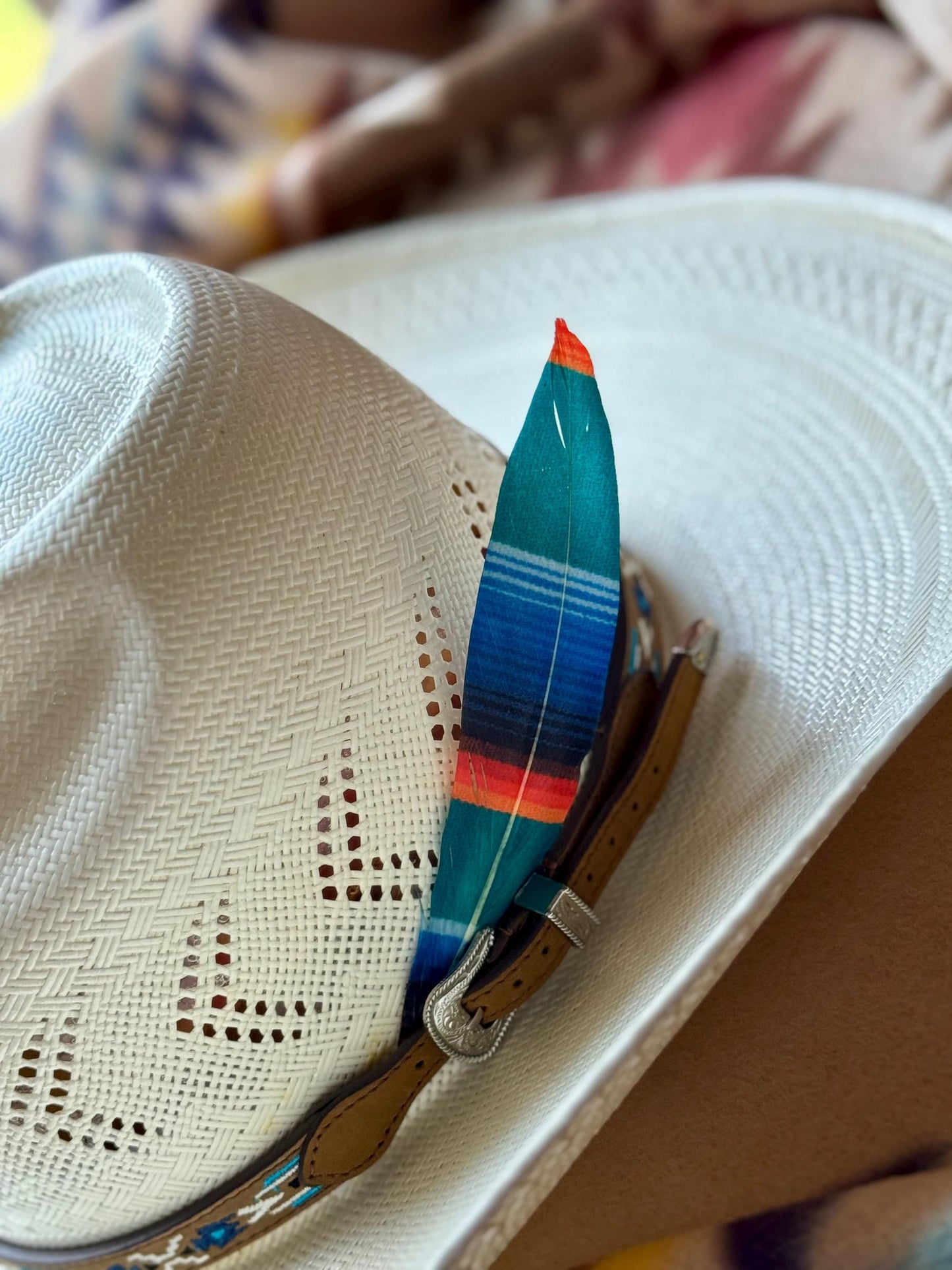 Serape Print Western Hat Feather
