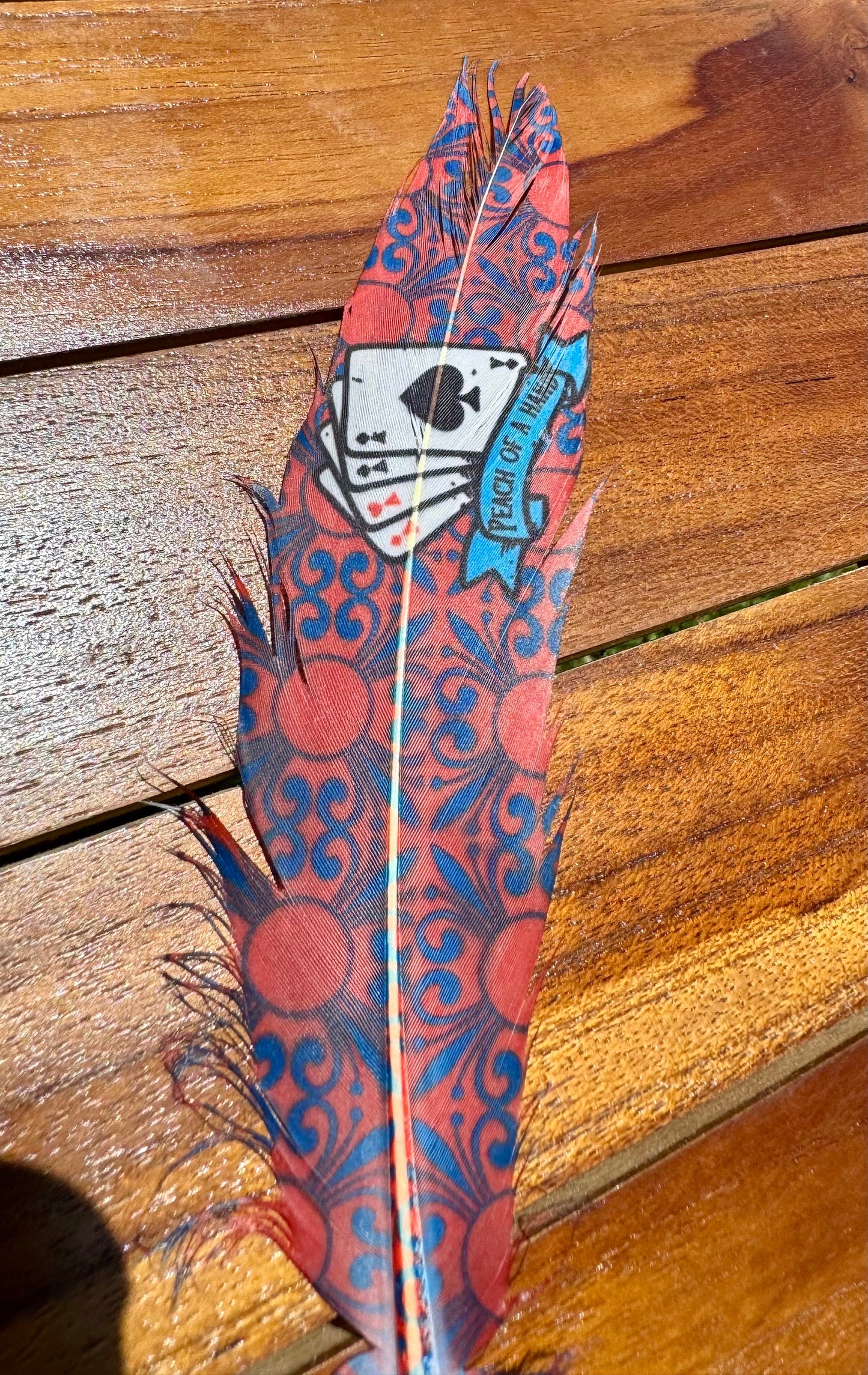 Peach of a Hand Hat Feather