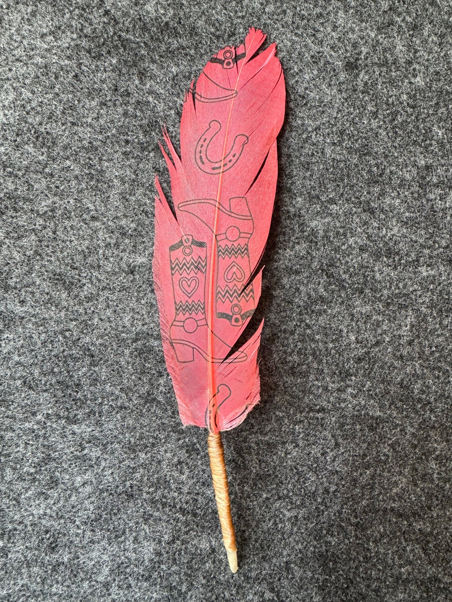 Pink Boots & Horseshoes Western Hat Feather
