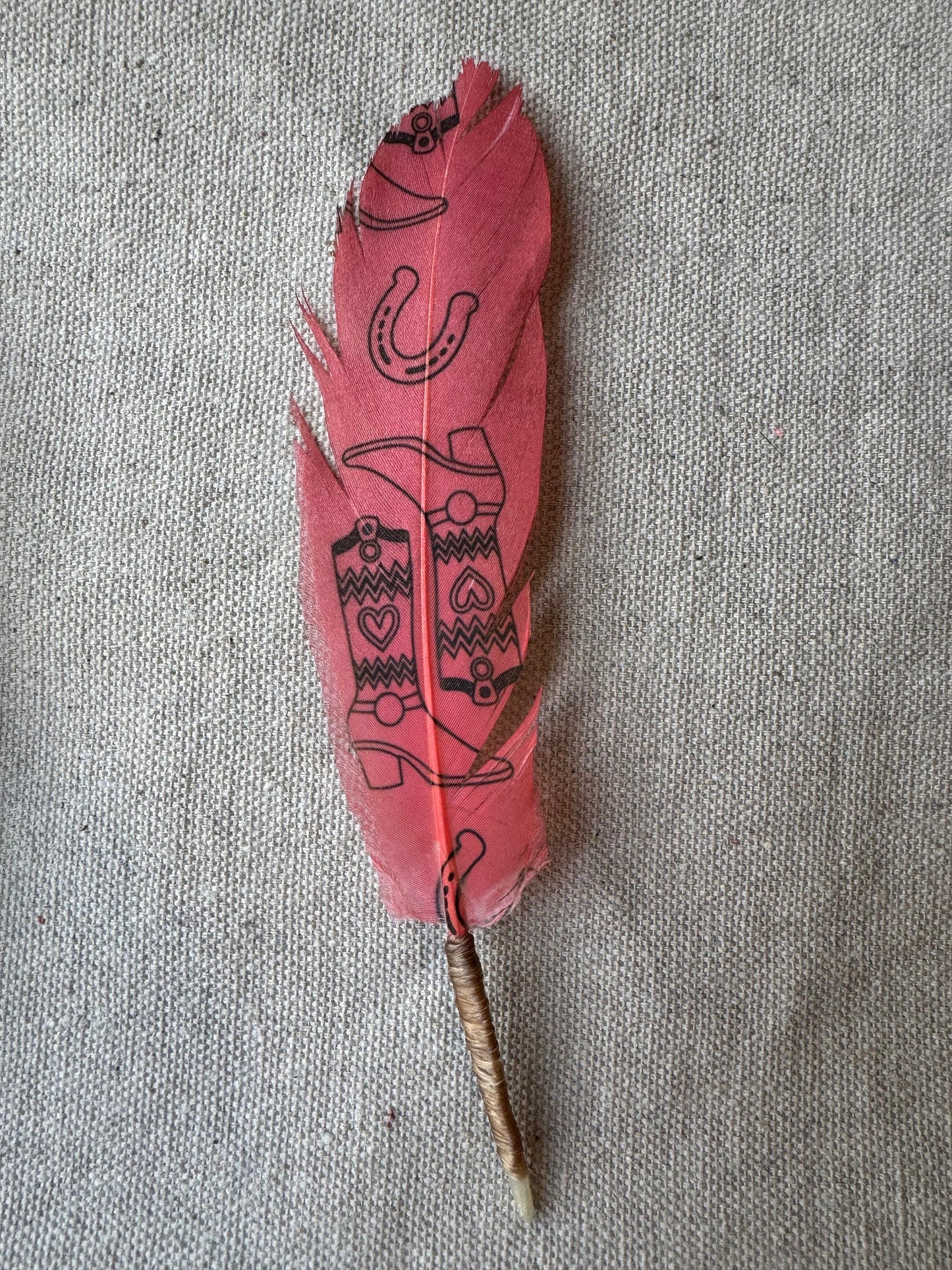 Pink Boots & Horseshoes Western Hat Feather