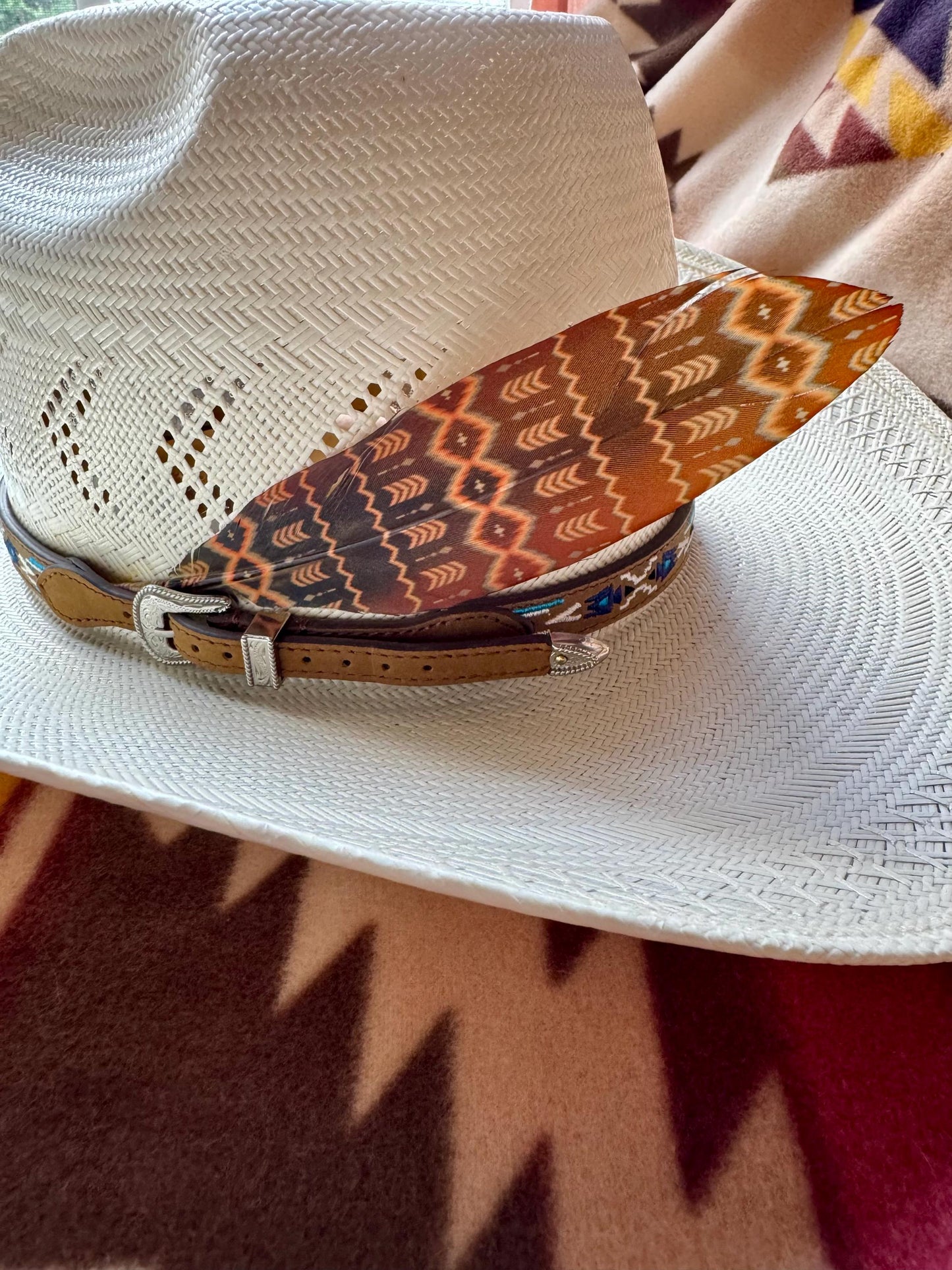 Buckaroo Supply Co. Faded Southwestern Western hat feather